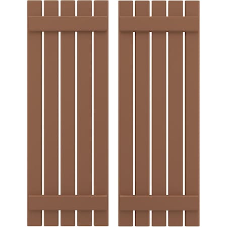 Americraft 5-Board (2 Batten) Exterior Real Wood Spaced Board-n-Batten Shutters, ARW101SB519X69BTH